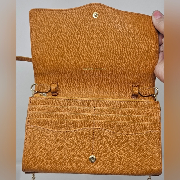 Rebecca Minkoff Gabby Wallet Chain Crossbody Bag Leather Purse Tan Glow *READ* - Picture 6 of 16